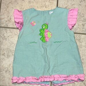 Back Button Up Tunic with Turtle Design - has spot